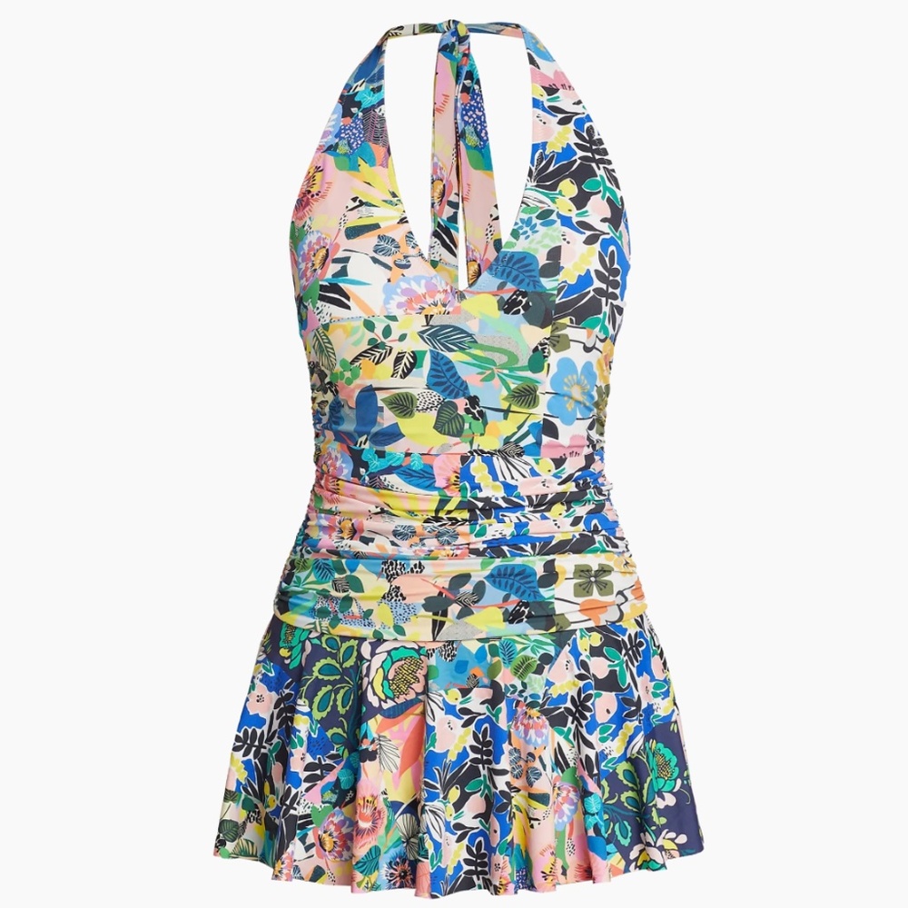 VACATION 🔥JOHNNY WAS RUCHED FLORAL SWIM DRESS